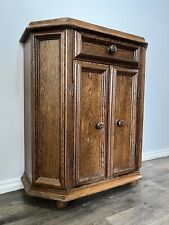 Small vintage Rustic oak Veneer Cabinet Twin Door Shelving Unit for sale  Shipping to South Africa