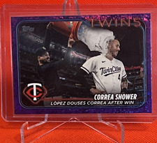 Holofoil púrpura Carlos Correa / Correa Shower 2024 Topps serie 1 386/799 segunda mano  Embacar hacia Argentina