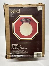 Usado, Luminária de teto redonda Delval vintage acabamento em latão base globo branco NOS 9701AB comprar usado  Enviando para Brazil
