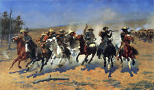 Pintura al óleo Frederic-Remington-A-Dash-for-the-Timber vaquero caballería caballos arte segunda mano  Embacar hacia Argentina