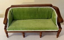 Vintage Dolls House Lime Green Velvet Sofa Settee Chaise Lounge 1/12 Scale for sale  Shipping to South Africa