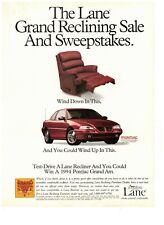 Lane Action Grand Reclining Sale and Sweepstakes Vintage 1993 Print Ad for sale  Shipping to South Africa