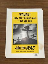 ORIGINAL Segunda Guerra Mundial Únete a la WAC Cuerpo de Ejército Cruces Cascos G.I Muerte, usado segunda mano  Embacar hacia Argentina