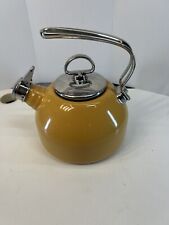 Chantal Vintage Whistling Tea Kettle Tea Pot Enamel On Steel Gold Yellow for sale  Shipping to South Africa