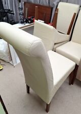 Cream leather dining for sale  STOKE-ON-TRENT