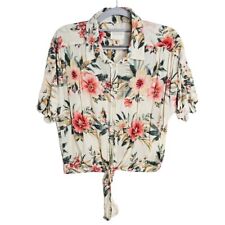 Camisa feminina AMERICAN EAGLE com botões frontais bege floral tamanho M comprar usado  Enviando para Brazil