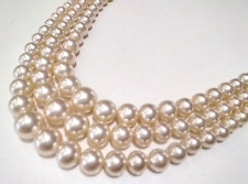 Collar de perlas vintage de 3 filas broche de plata esterlina perlas de vidrio graduado segunda mano  Embacar hacia Argentina
