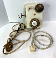 Teléfono fijo con cable antiguo LM Ericsson 1895 colgante de pared, metal beige segunda mano  Embacar hacia Argentina