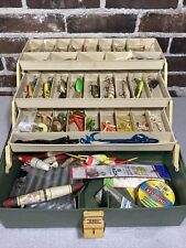 Vintage Plano Model 6300 Tackle Box 3 Trays w/ bait & tackle Lures Crappie Bass for sale  Shipping to South Africa