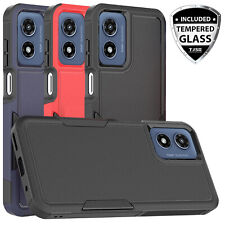 Capa resistente camada dupla + vidro temperado para Moto G Play 4G 2024, usado comprar usado  Enviando para Brazil