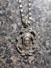 "Collar Medalla de Ley Santísima Virgen María Jesucristo de 18" de colección", usado segunda mano  Embacar hacia Argentina