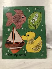 Vintage PLAYSKOOL WOODEN Puzzle, For My Bath 155-16, Rubber Duck Fish Boat Soap for sale  Shipping to South Africa