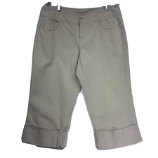 Ruff Hewn Women Capri Pinstripe Crop Pants Khaki Size 12 for sale  Shipping to South Africa