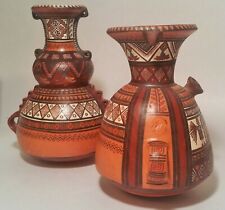 2 Antonio Olave Peru Cerâmica Arts & Crafts Tribal Folk Vaso Vintage Sul-americano comprar usado  Enviando para Brazil