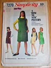 VTG Simplicity Sewing Pattern #7270 Junior & Misses Jumper Size 14S Bust 33 1967, used for sale  Shipping to South Africa