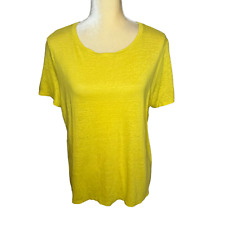 Camisa Eileen Fisher System amarela linho orgânico manga curta tamanho médio comprar usado  Enviando para Brazil