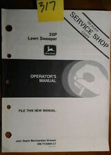 John Deere 26P Lawn Sweeper Owner's Operator's Manual OM-TY20895 C7 3/87, used for sale  Niagara Falls