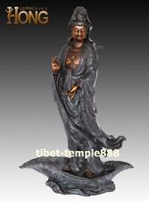 Used, 68 cm Chinese art deco pure bronze Avalokitesvara Kwan-Yin Bodhisattva sculpture for sale  Shipping to Canada