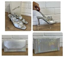 shoes matching bag silver for sale  LEEDS