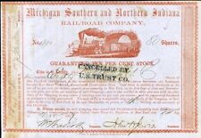 1852 Michigan Southern & Northern Indiana RR Certyfikat magazynowy na sprzedaż  Wysyłka do Poland