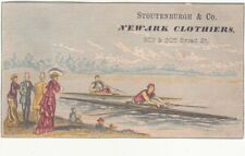 Stoutenburgh & Co Newark Clothiers People Watching Crew Rowers Vict Card c1880s for sale  Shipping to South Africa