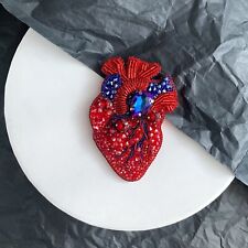 Brooch pin anatomical heart handmade with crystal gift for mam doctor, używany na sprzedaż  PL