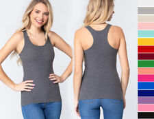 Women's Basic Ribbed Tank Top Scoop Neck Sleeveless Workout Gym Racerback Solids for sale  Shipping to South Africa