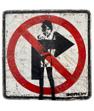 Placa de rua Banksy ursinho de pelúcia menina grande arte grafite metal comprar usado  Enviando para Brazil