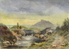 W.e. Banheiro, costeiras View, possivelmente Lindisfarne – Década De 1890 Aquarela Pintura comprar usado  Enviando para Brazil