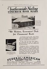 1931 Print Ad Concrete Slab Ornamental Roofing Federal-American Chicago,Illinois for sale  Shipping to South Africa