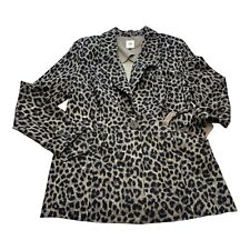 Jaqueta blazer Cabi jaqueta blazer 12 cinza preta estampa de leopardo lapela entalhe elástico comprar usado  Enviando para Brazil