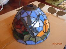 Dragonfly Tiffany Style Stained Glass Ceiling Lightshade Easyfit no install for sale  Shipping to South Africa