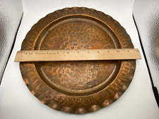 Antique Handmade Copper SCHAEFER'S Solid Hammered Copper tray plate for sale  Shipping to South Africa