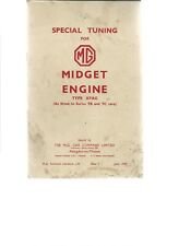 SPECIAL TUNING for MG MIDGET ENGINE TYPE XPAG AS FITTED TO SERIES TB&TC CARS  for sale  TENTERDEN