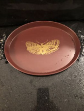 Vintage Butterfly Embossed Tray With Metal Scrolled Handles. Look! for sale  Shipping to South Africa