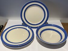 VINTAGE T.G GREEN CORNISHWARE BLUE & WHITE PLATES/BOWL for sale  Shipping to South Africa