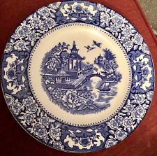 Vintage Swinnerton Olde Alton Ware Blue White Bone China Blue Pagoda 8”  Plate for sale  BELFAST