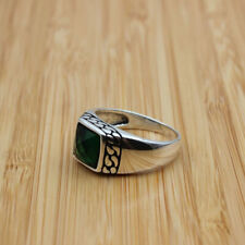Anel masculino verde esmeralda, prata 925 turco feito à mão sinete rosa anel masculino P#210 comprar usado  Enviando para Brazil
