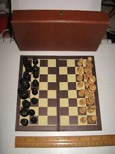 Usado, Juego de viaje de ajedrez y damas con piezas de ajedrez de madera - A&L MFG Co. Brooklyn NY segunda mano  Embacar hacia Argentina