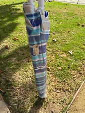 Garden treasures 72 x 76 inch beach umbrella Blue, used for sale  Shipping to South Africa