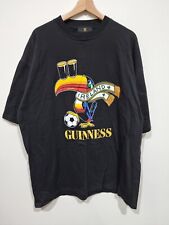 Vintage 90s Guinness Beer Ireland World Cup Soccer Toucan XL Shirt Black Two Cup for sale  Shipping to South Africa