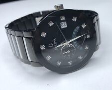 Bulova 98D109 relógio masculino preto IP aço inoxidável multifuncional mostrador de diamante, usado comprar usado  Enviando para Brazil