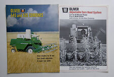 (2) Different 1967 Oliver 545 535 Combine And 2 3 4 6 Row Corn Head Brochures  for sale  Lakefield