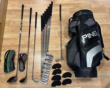Used, Mens RH Full Golf Clubs Set w/ Ping Deluxe Golf Cart Bag - Ping / TaylorMade for sale  Shipping to South Africa