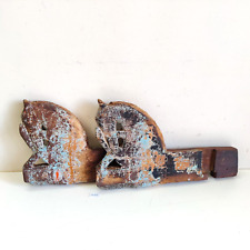 Painel de porta vintage primitivo esculpido à mão madeira cara de cavalo 2 peças colecionável WD234 comprar usado  Enviando para Brazil