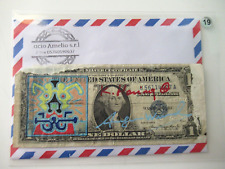 19) A. WARHOL/K. HARING: 1 Dollarnote, amtl. US-Stempel 1987 signiert, skizziert comprar usado  Enviando para Brazil