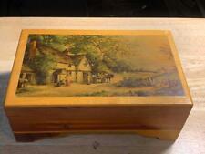 Vintage J. J. Newberry Co. Caixa de cedro para bugigangas de joias 7 3/4" x 4 3/4" x 3" comprar usado  Enviando para Brazil