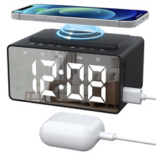 Rádio despertador carregamento sem fio e porta USB alto-falante Bluetooth display LED comprar usado  Enviando para Brazil