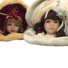 Victorian Porcelain Doll Head Ornament Set Of 6 for sale  Shipping to South Africa
