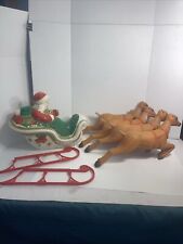 blow mold christmas santa reindeer for sale  East Bridgewater